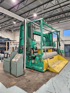Langston #Speemaster, 135" 2-drum winder, 60" rewind diameter, pneumatic braking, tension Control