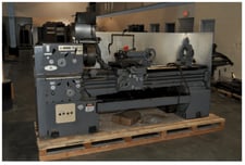 20" Sirco #PA20-4, engine lathe, 20" swing, 27" gap, 3-jaw chuck, 4" bore, 22-1500 RPM, 7.5 HP, Steady Rest &