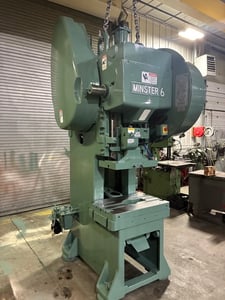 60 Ton, Minster #6SS, OBI back geared punch press, 4" stroke, 16" Shut Height, 2-3/4" adjustment, 45-90 SPM