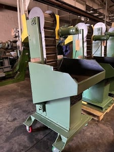 Warren #WL-1000, loader, 58" discharge height, 10" wide bucket, 1/2 HP DC motor, casters
