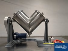 Patterson-Kelley, Twin Shell Blender, 8 qt, .16 hp, rated 340#/cu ft max material density, solid covers