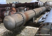 930 sq.ft. Ellett Industries, shell & tube heat exchanger, horizontal, single pass, Zirconium tubes, 2008