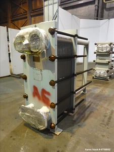 878 sq.ft., Tranter #06-T16-UP-146, plate heat exchanger, 146 plates, 150 psi, 1999