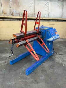 4000 lb. Press Room Equipment #PR-364000DC, motorized coil reel, 36" width, 15"-20" ID, 60" outside