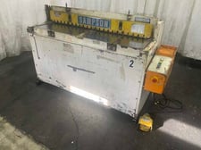 14 gauge x 4.4' Sampson #LB414H, hydraulic squaring shear, 40" back gauge, 40 SPM, 3 HP, 2006