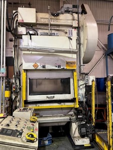 100 Ton, Minster Piece Maker II #P2-100-42, 2" stroke, 25" Shut Height, 4" adj., 42" x32" bed, 80 SPM