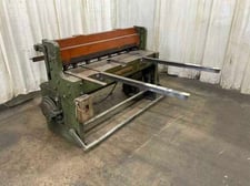 12 gauge x 4' Wysong #1048, power squaring shear, 24" manual back gauge, 8 hold downs, 3 HP
