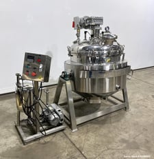 52.8 gallon Flowtam #GJC-020P, Sanitary Process Equipment Kettle, Stainless Steel, 36" diameter x 24"
