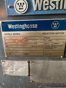 1250 HP 1191 RPM Westinghouse, Frame 4509, Ball, FPV, 4160 Volts