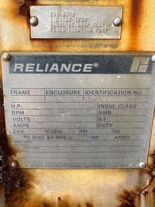 250 HP 1187 RPM Reliance, Frame 5006Y, weather protected enclosure type 2, 2300 Volts