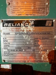500 HP 1186 RPM Reliance, Frame 5010Z, weather protected enclosure type 2, 2300 Volts
