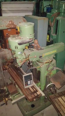 Induma, vertical mill, 9" x42" tbl., 2-Axis digital read out