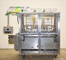 Adco #AFHXX-40-3, Triseal Carton Former, three-head, tab-lock style hooded trays, 17" L x 8" width x 4" depth