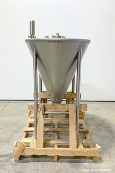 Schlueter Eductor / Pump Hopper, 304 Stainless Steel, Vert, Approx 36" diameter x 26" long cone bottom, Unused