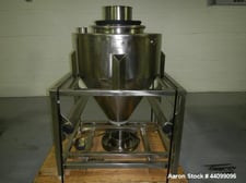 9.5 cu.ft., B & G Tote, 304 Stainless Steel, 32" diameter x 14" straight side, 20" cone bottom, 18" top port