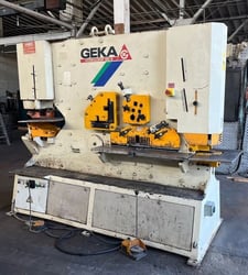 8" x 8" x 3/4" Geka #Hydracrop-165/S, ironworker, 185 ton, 24" throat, 2002