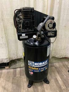 12 cfm, 35 psi, Kobalt #K7045V, air compressor, 3 HP, 40 gallon tank, pressure gauge