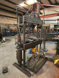 75 Ton, Wilson K.r. #37F, hydraulic H-frame press, 8" stroke, 42" btwn uprights, 3 HP