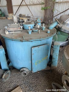 48" x 24" Sandborn, Perforate Basket Centrifuge, 80 lb/cu.ft., 150 F, 0.3 psi, 1150 RPM Bowl, 20 HP