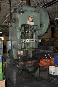 75 Ton, Bliss #C-75, OBI press, 6" stroke, 15.5" Shut Height, 3.5" ram adj., 60 SPM, 36" x24" bed, air clutch