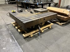 60" x 60" Giddings & Lewis #60-NC, T-slotted contouring power rotary table, #30453