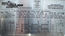 1500 kVA, 12470/7200 WYE Primary, 480/277 WYE Secondary, Balteau Substation