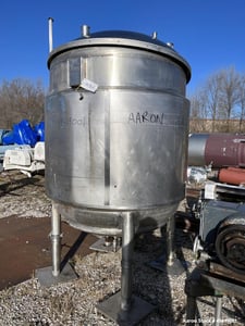 792 gallon INOX Industries reactor, 316L Stainless Steel, vertical, 60" dia. x 53" straight side, dished top