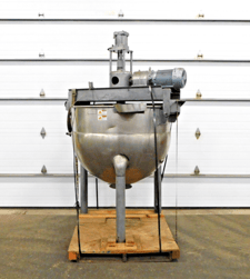 200 gallon Hamilton, jacketed 304 Stainless Steel kettle, 125 psi, 650&deg; max temp