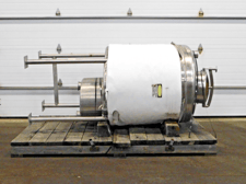 250 gallon Insulated 316 Stainless Steel tank, 40" dia., 45" straight wall, (2) 4" bottom ports, (1) 3" side