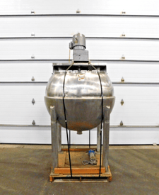 300 gallon Dover #INA-300SP, jacketed Stainless kettle, 100 psi, 3 HP, 220 V.