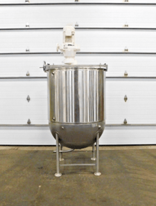 250 gallon Escan #SK0226, double jacketed Stainless Steel kettle with Rayneri Deflocculator mixer