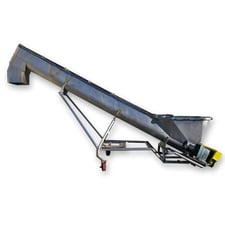 16" diameter x 18.5' long, Stainless Steel Incline screw conveyor, 92" discharge height
