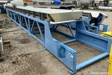 44" wide x 25.8' long, Wirtz Mfg Co., Battery Recycling Systems Belt Conveyor, 1.5 HP, 300-1800 RPM, 230/460