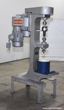 Union Process, Attritor, 8" diameter x 7-1/2" deep ceramic lined jacketed bowl, 1" diameter Shaft w/(4) 1/2"