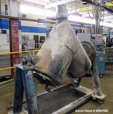 10 cu.ft. Patterson, Twin Shell Dry Blender, Stainless Steel, 90 lbs./cu.ft., 1.5 HP, 1735 RPM gear motor, 8"