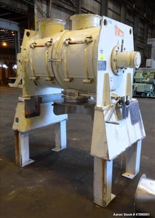 Image for Lodige #FKM600D, Stainless Steel batch type plow mixer, 6 cu.ft. work capacity, 32" diameter x 50" L chamber, 4" diameter shaft, (2) 18" x 15.5" side access doors, 10 HP