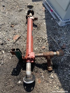 Overhead Condensor, 300 psi @ 300 deg. F shell, 150 psi @300 deg. F tube, on angle on back wall