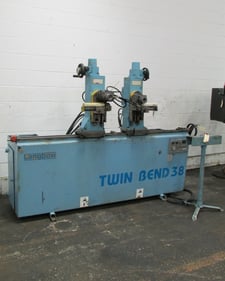 1-1/2" Langbow #TM38, twin head bender, 2 hand control cycle start, 2 hand cycle start pedestal