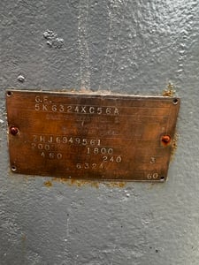 200 HP 1800 RPM General Electric, Frame 6324, ODP, vertical, 240 A, 460 Volts