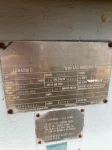 1250 HP 3584 RPM Westinghouse, Frame 6810-H, weather protected enclosure type 2, 91 A, 6600 Volts