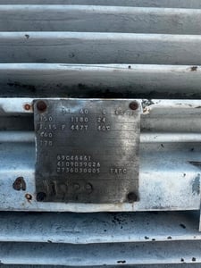 150 HP 1180 RPM Westinghouse, Frame 447T, TEFC, 170 A, 460 Volts