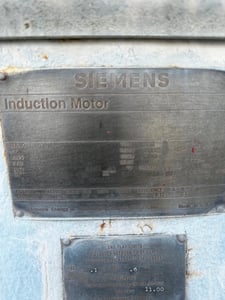 1250 HP 3568 RPM Siemens, Frame 5810S, weather protected enclosure type 2, SLV, 265 A, 2300 Volts