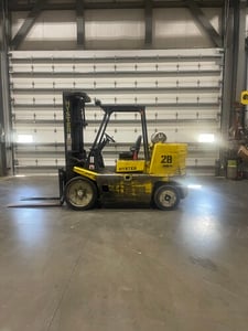 14700 lb. Hyster #S155XL, LPG forklift, 181" load height, 98" mast height, hard tire