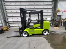 15500 lb. Clark #CGC70, LPG forklift, 3 stage mast, 99" mast height, hard tire, 5342 hours