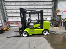 15500 lb. Clark #CGC70, LPG forklift, 3 stage mast, 99" mast height, hard tire, 5342 hours