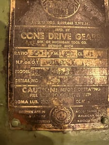 31.6 HP, Reducer, Right Angle, Cone Drive Gear, 15.00 :1 Ratio