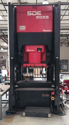 220 Ton, Amada #SDE-2025, 4-Post Servo Electric Press, 50" x 33" bed, 9.8" stroke, 25" daylight, 2008