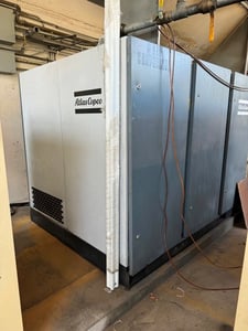 132 psi, Atlas Copco #GA110, air compressor w/Great Lakes air dryer, 166 HP, 2013