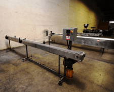 6" wide x 16' long, Stainless Stee belt conveyor, belt drive