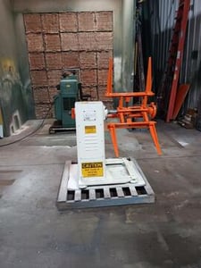 1500 lb. CWP #2R, uncoiler, 18" width, 48" outside dimensions, 11.5"-17.5" ID, spring loaded brake